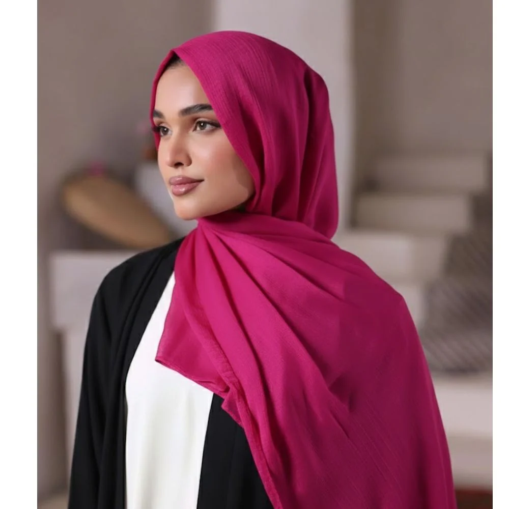 Crinkle Silk - Shocking Pink