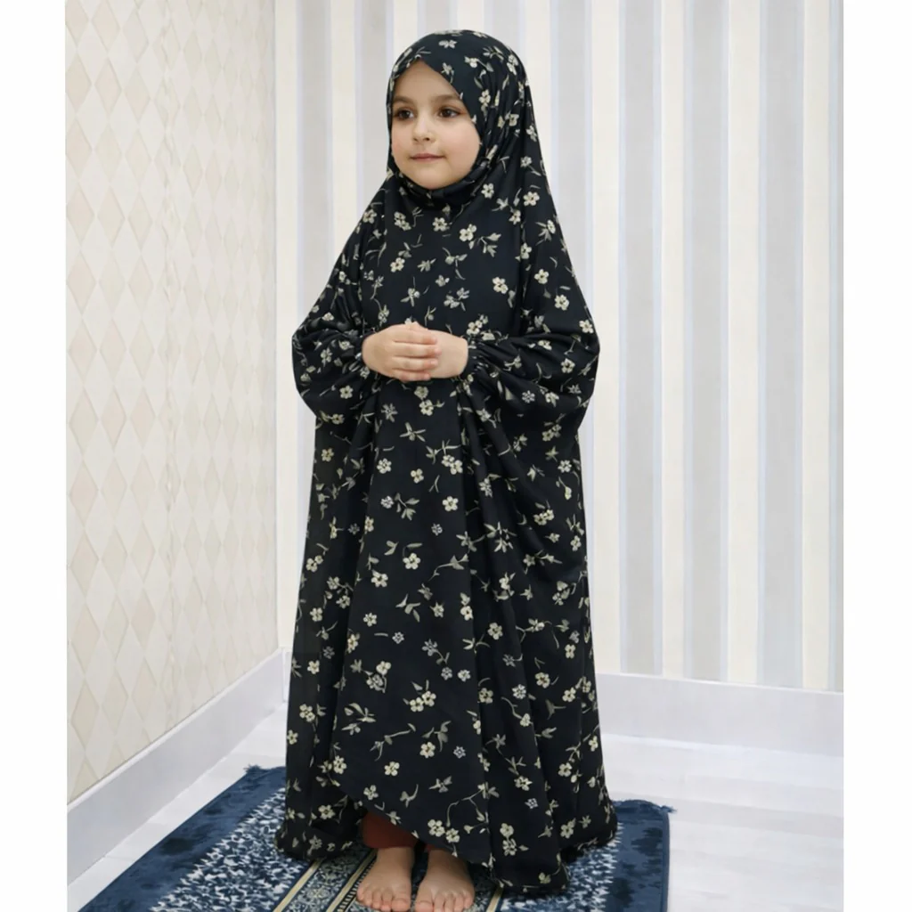 Kids Namaz Chaddar - GARDENIA BLACK