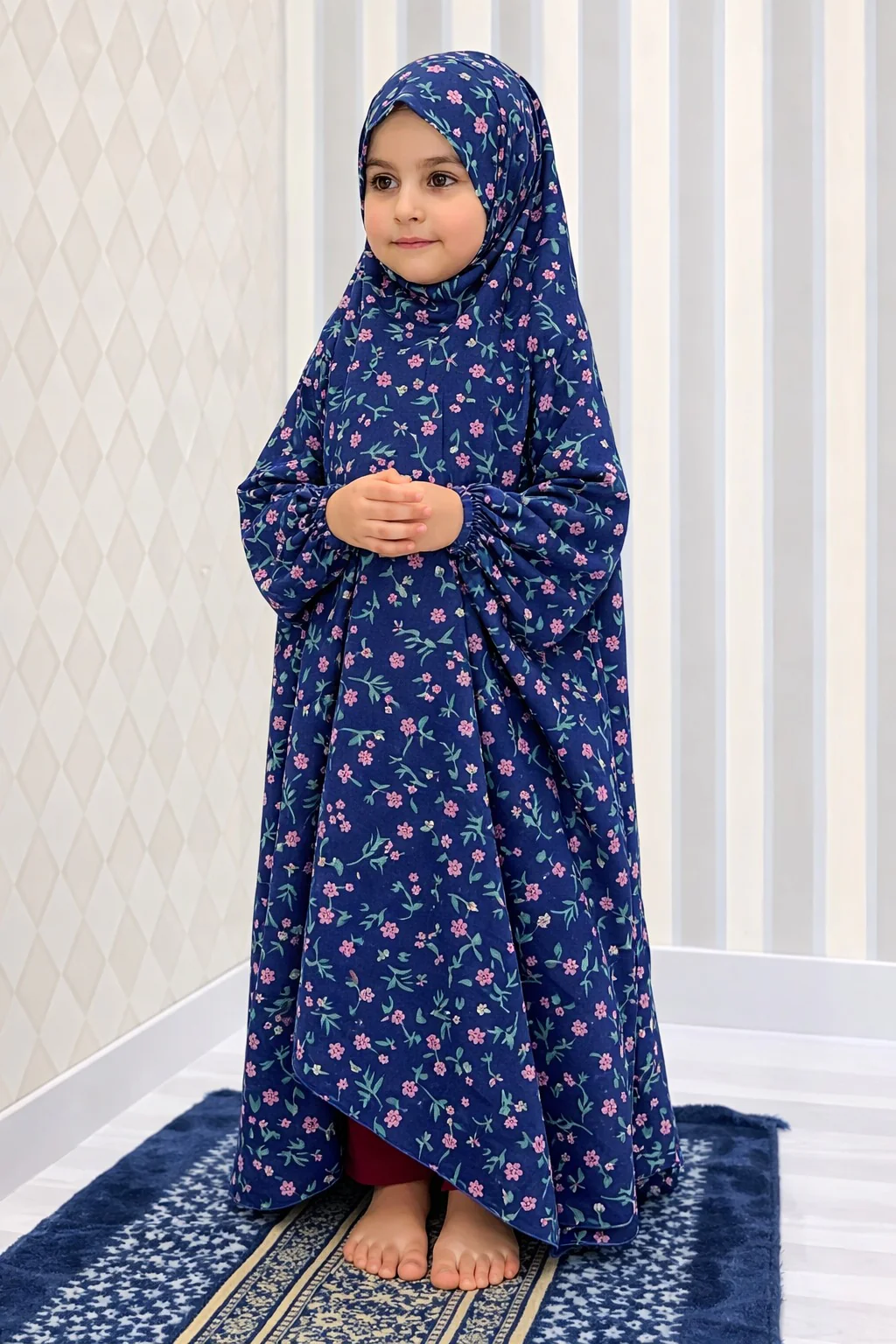 Kids Namaz Chaddar - GARDENIA NAVYBLUE