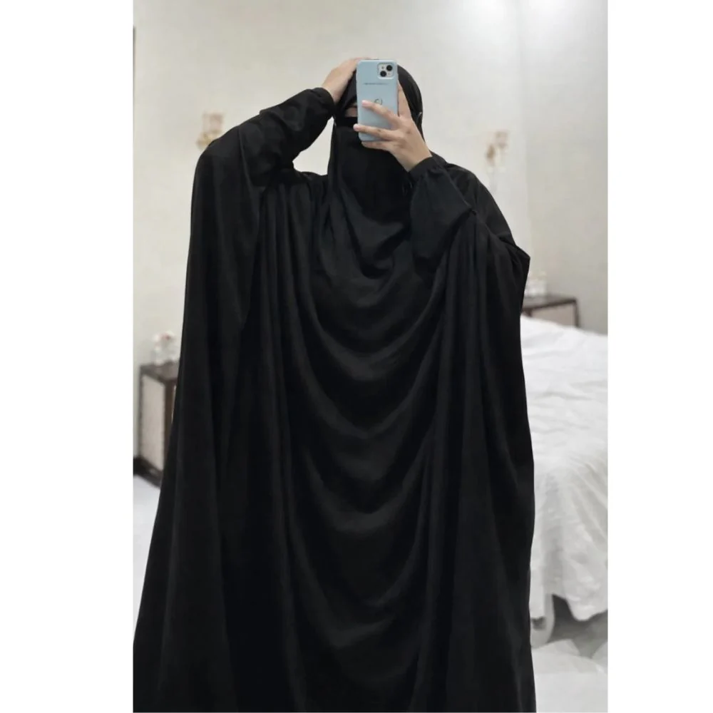 Full Coverage Namaz Chaddar - Jet Black - Image 2