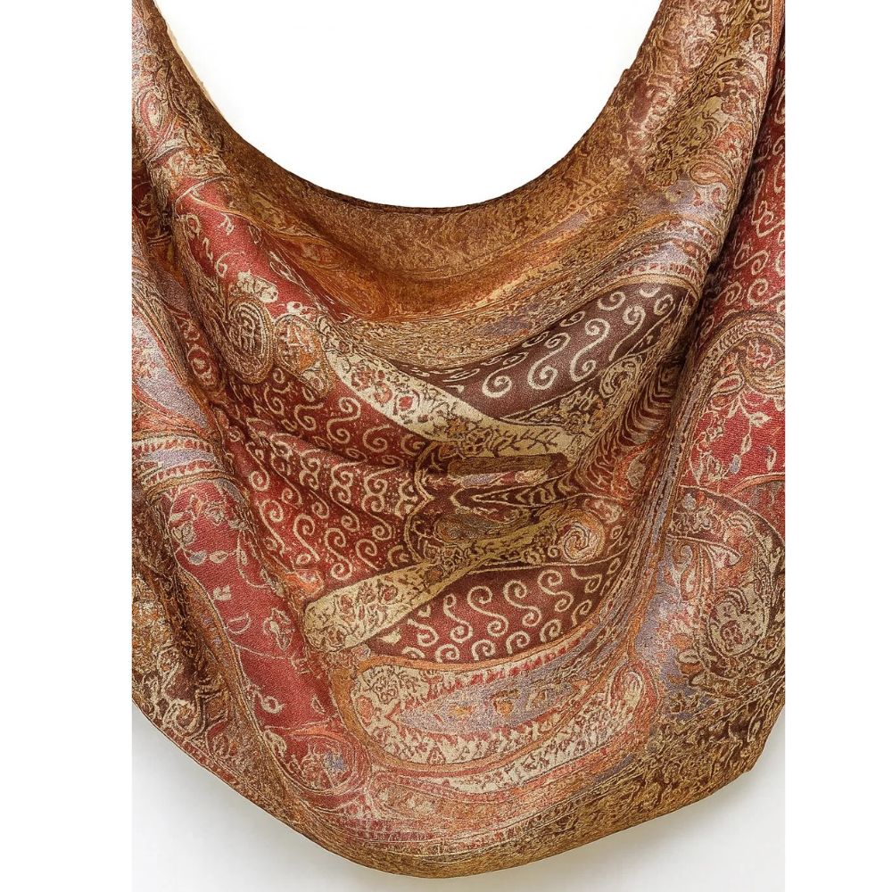 Pashmina Kani - Burnt Saffron
