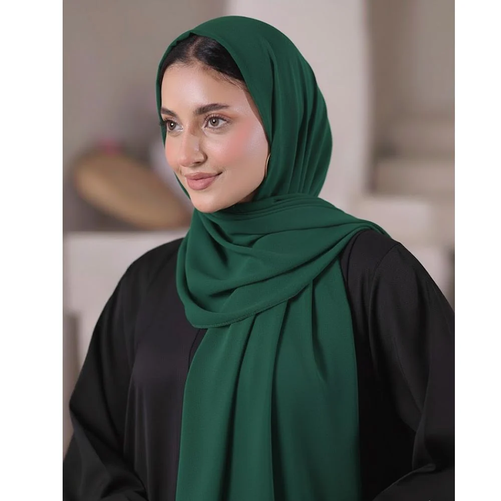 Plain Georgette - Bottle Green