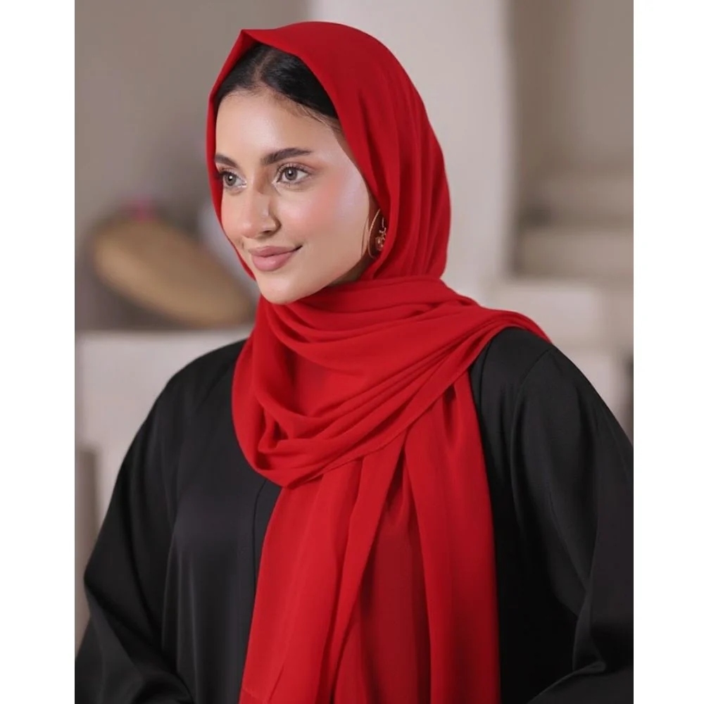 Plain Georgette - Red