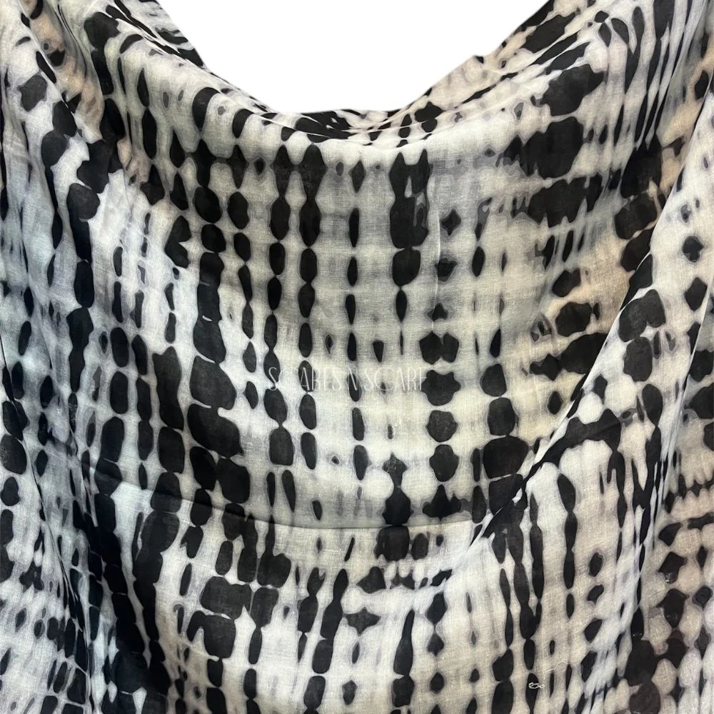 Printed Modal Lawn Hijab - Black Star - Image 2