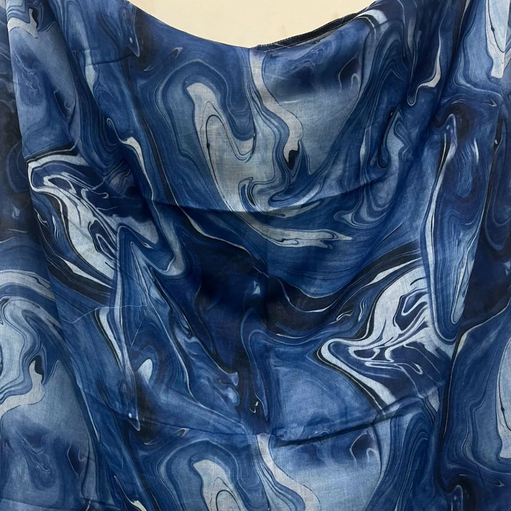 Printed Modal Lawn Hijab - Midnight Dusk - Image 2