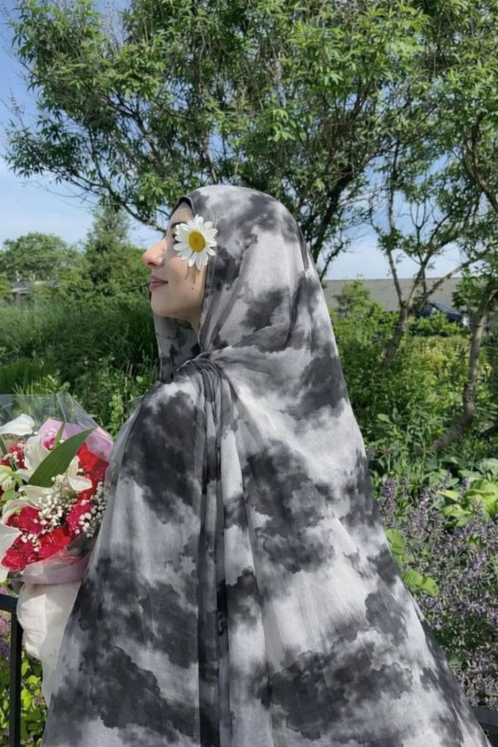 Printed Modal Lawn Hijab - Mono Drift