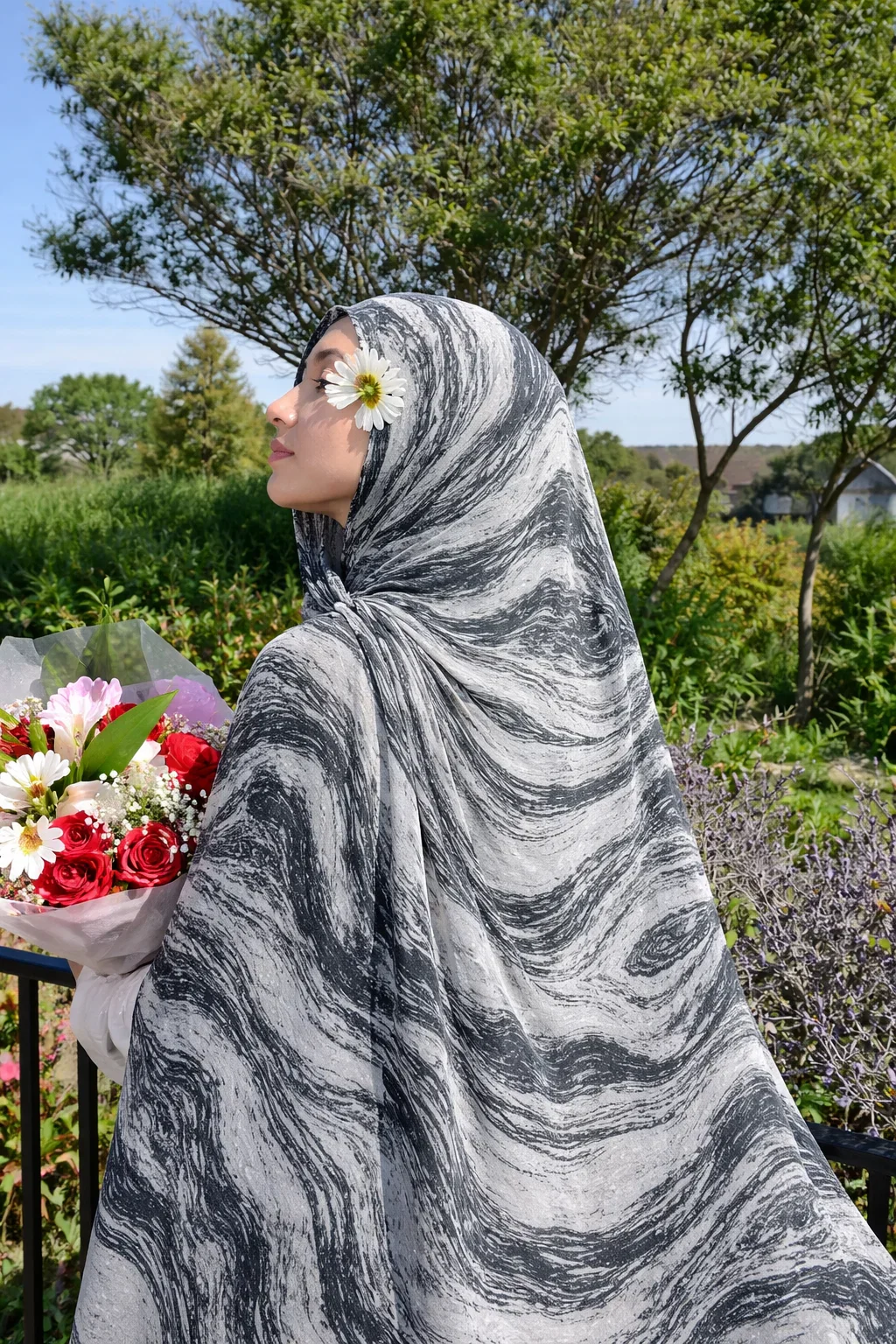 Printed Modal Lawn Hijab - Neon Nights
