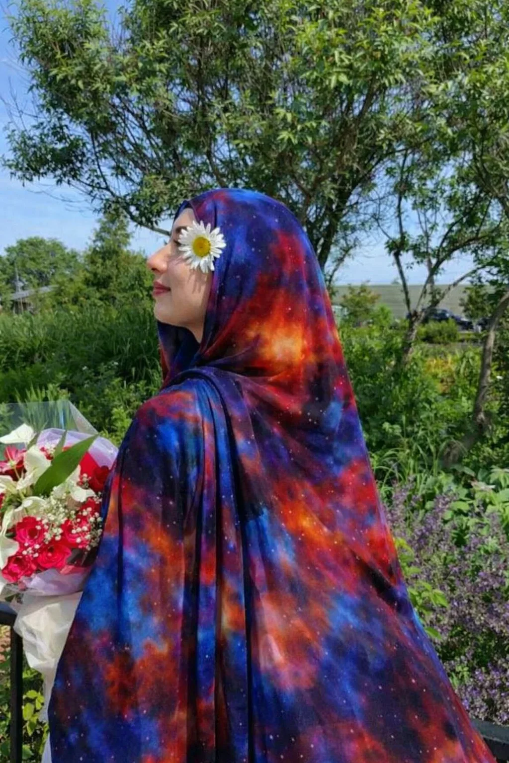 Printed Modal Lawn Hijab - Solar Storm