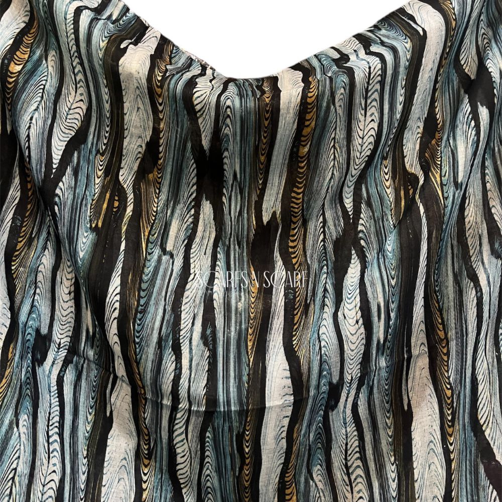 Printed Modal Lawn Hijab - Swirl - Image 2