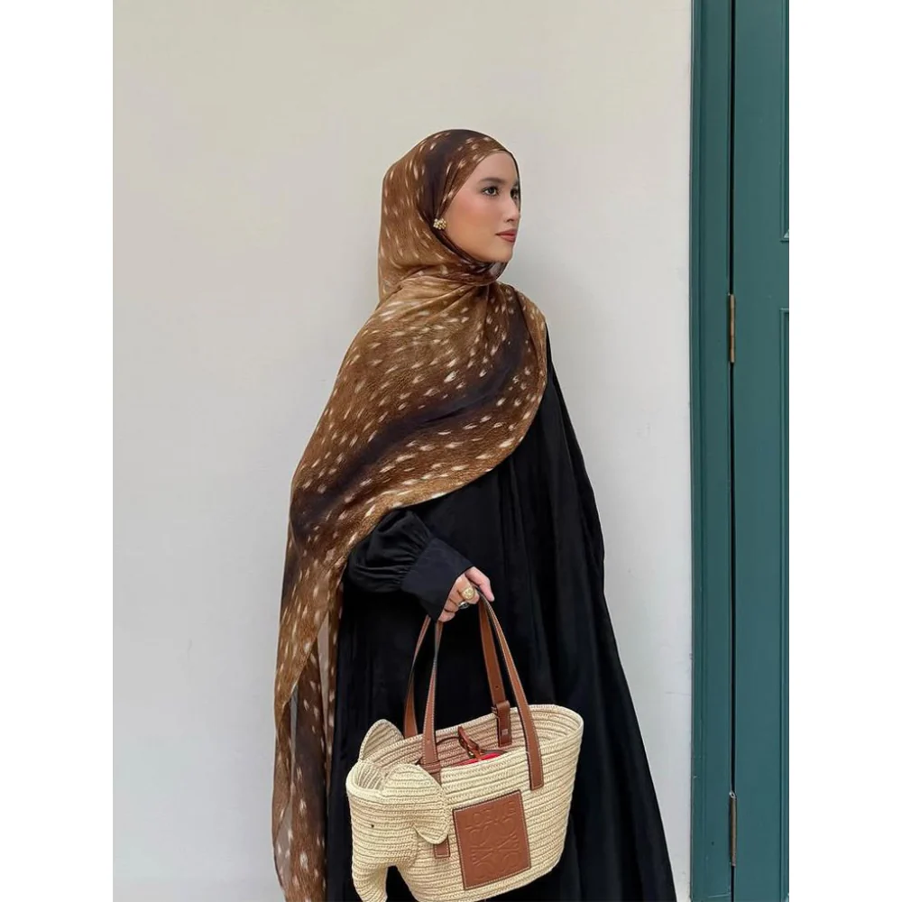 Printed Modal Lawn Hijab - Fawn Deer Print