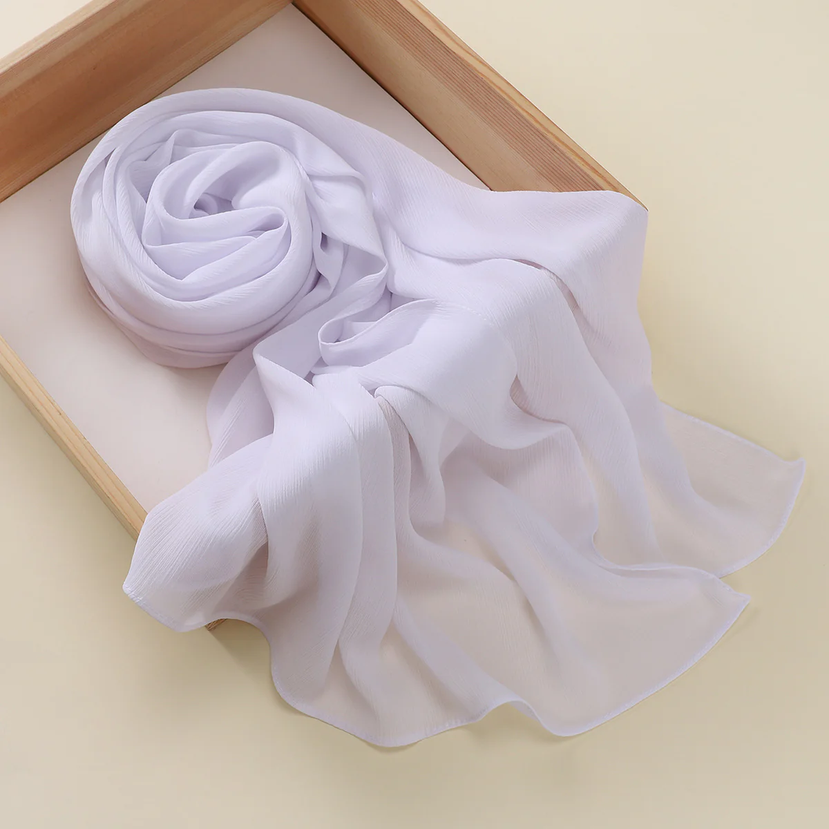 Self Chiffon Hijab - White