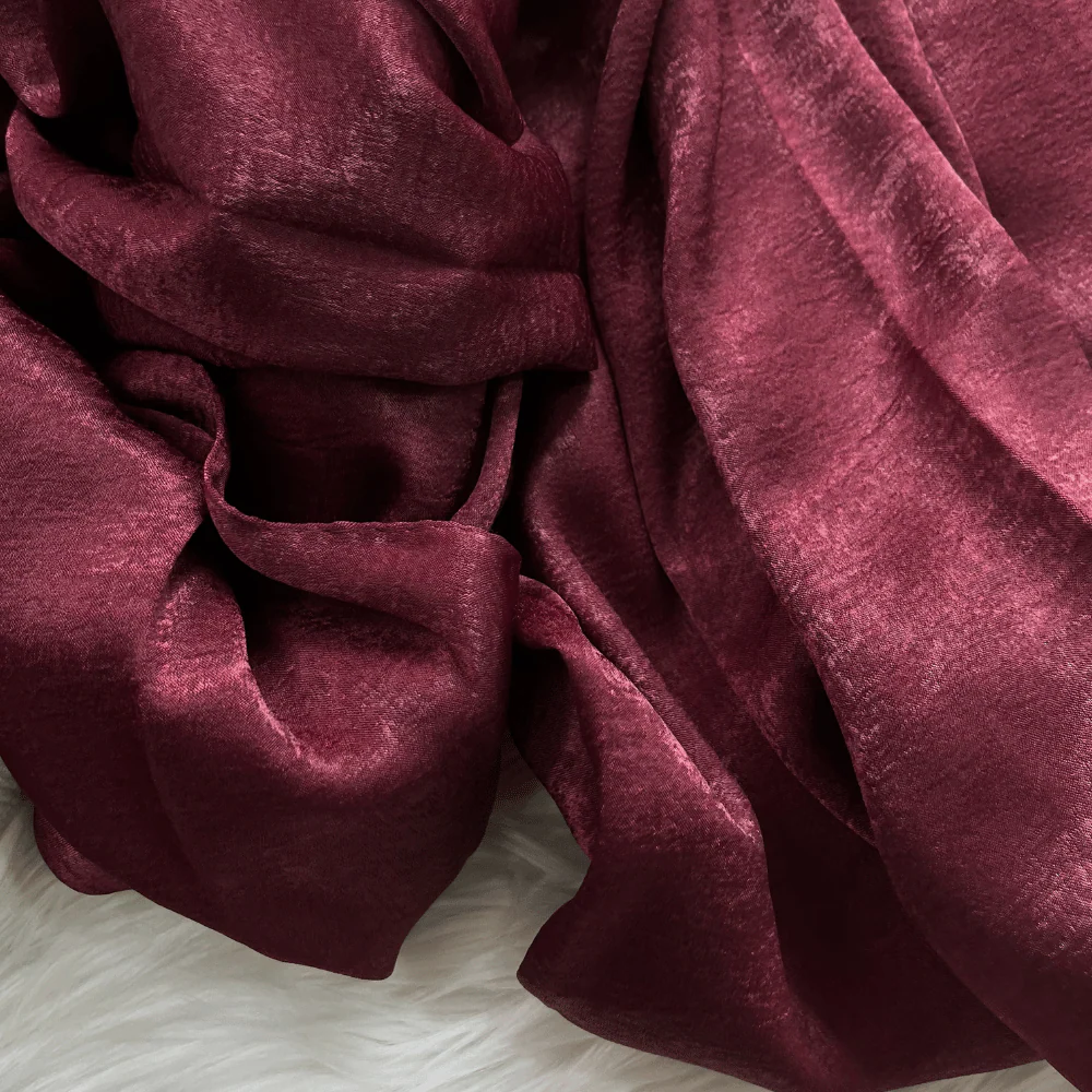 Velvet Silk Hijab - Maroon